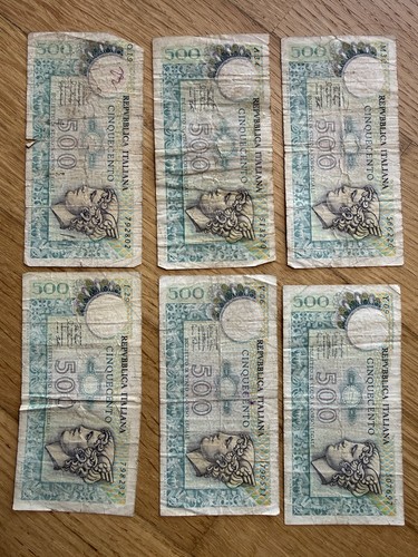 Lotto banconote 500 lire - banconote,