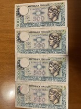 Lotto 4 Banconote 500 Lire