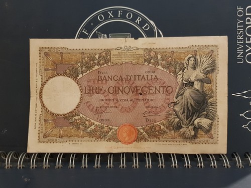 Banconota 500 lire mietitrice - banconota,