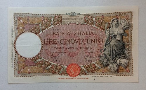Italia banconota 500 lire - -,