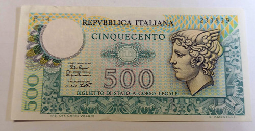Banconota lire 500 - lire,