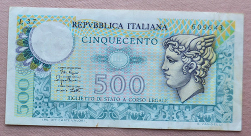 500 lire banconota - lire,, serie
