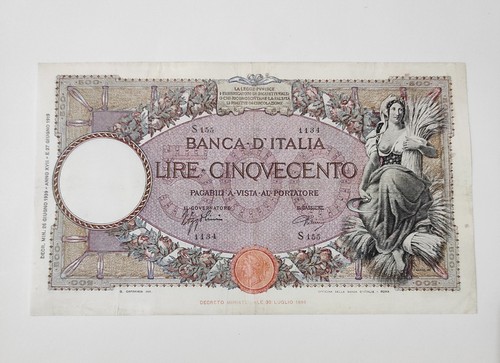 Banca italia banconota 500 - banconota,