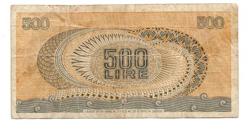 Banconota 500 lire aretusa - banconota,