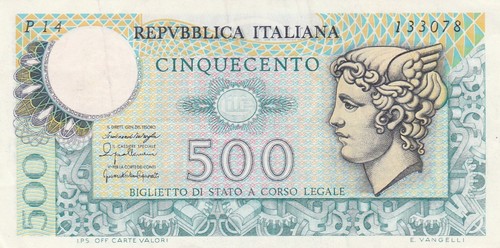 Italia banconota 500 - italia, lire