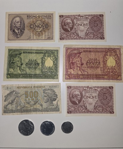 Lotto banconote lire - 6,