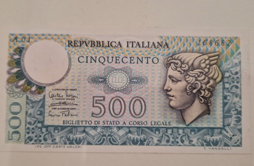 Banconota 500 lire periziate - banconota,