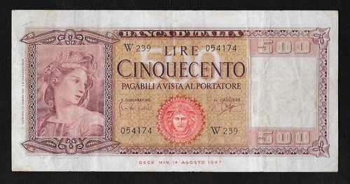 Italia banconota 500 lire - italia,