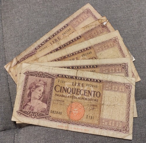 Lotto banconote italiane 500 - italiane:,