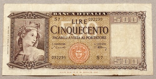 Banconota 500 lire - lire, 1947