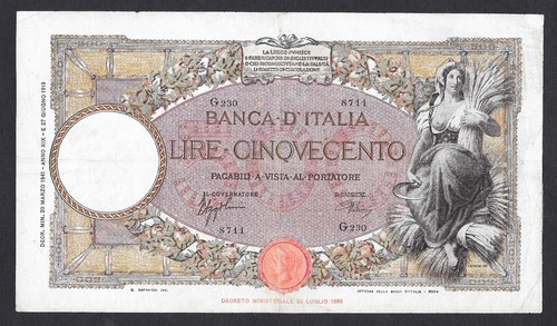 Italia banconota 500 lire - -,