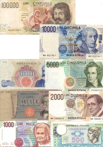 Italia lotto 8 banconote - italia, di