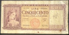 Banconota 500 Lire Ornata Di