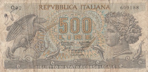 Italia banconota 500 lire 1966 - italia,