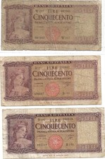 LOTTO BANCONOTE 500 LIRE CON