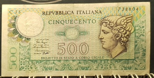 Banconota 500 lire mercurio - lire,