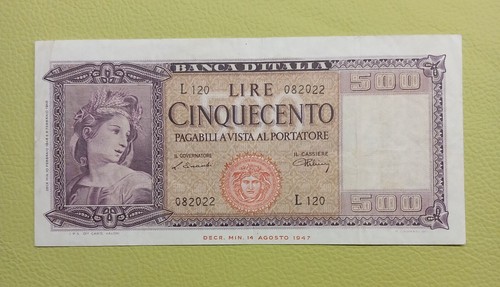 Rara banconota 500 lire - banconota,