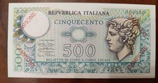 BANCONOTA PERIZIATA 500 LIRE