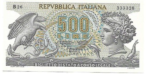 Banconota 500 lire aretusa - banconota, aretusa 