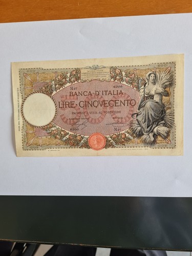 Banconota 500 lire mietitrice - banconota,