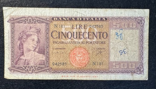 Banconota 500 lire italia - 500,