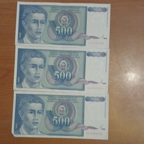 Lotto banconote 500 - 3, lire