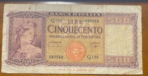 Italia banconota 500 lire - italia,