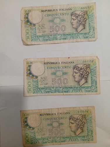 Banconota 500 lire testa di - banconota,