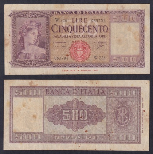 Banconota italia 500 lire 1961 - banconota,
