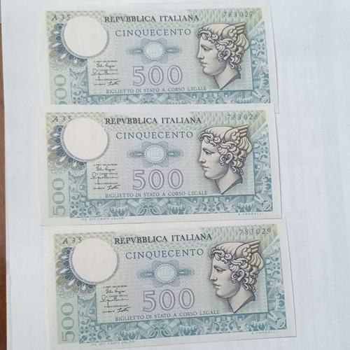 Lotto banconote 500 lire - 500, “